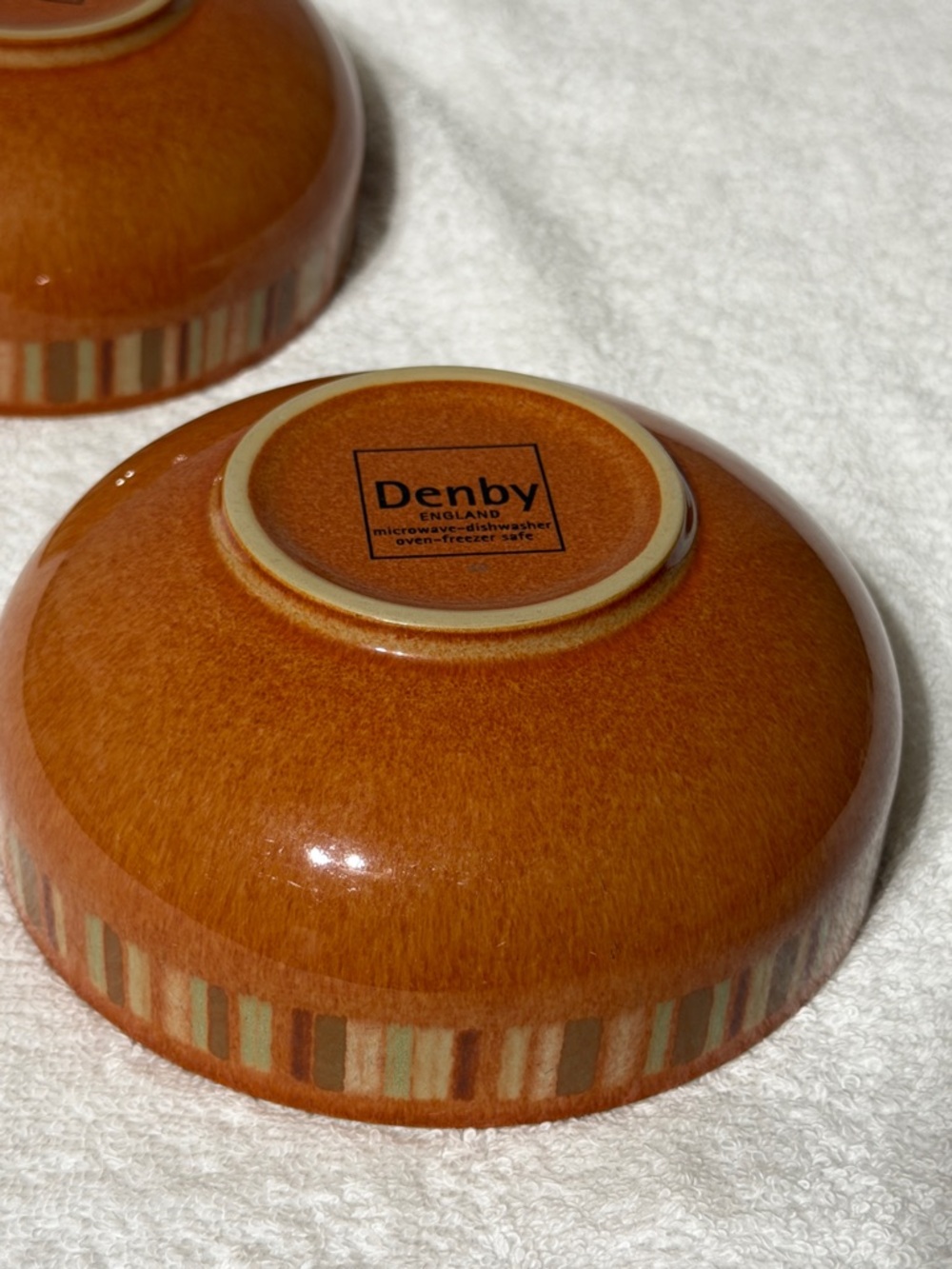 Denby England Fire Stripe Serving Bowl x 2 - Picture 9 of 10